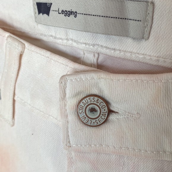 (B15) Levis Womens Jeans 535 Skinny Fit Denim coral & white Leggings, Sz 30, NWT - Picture 6 of 12